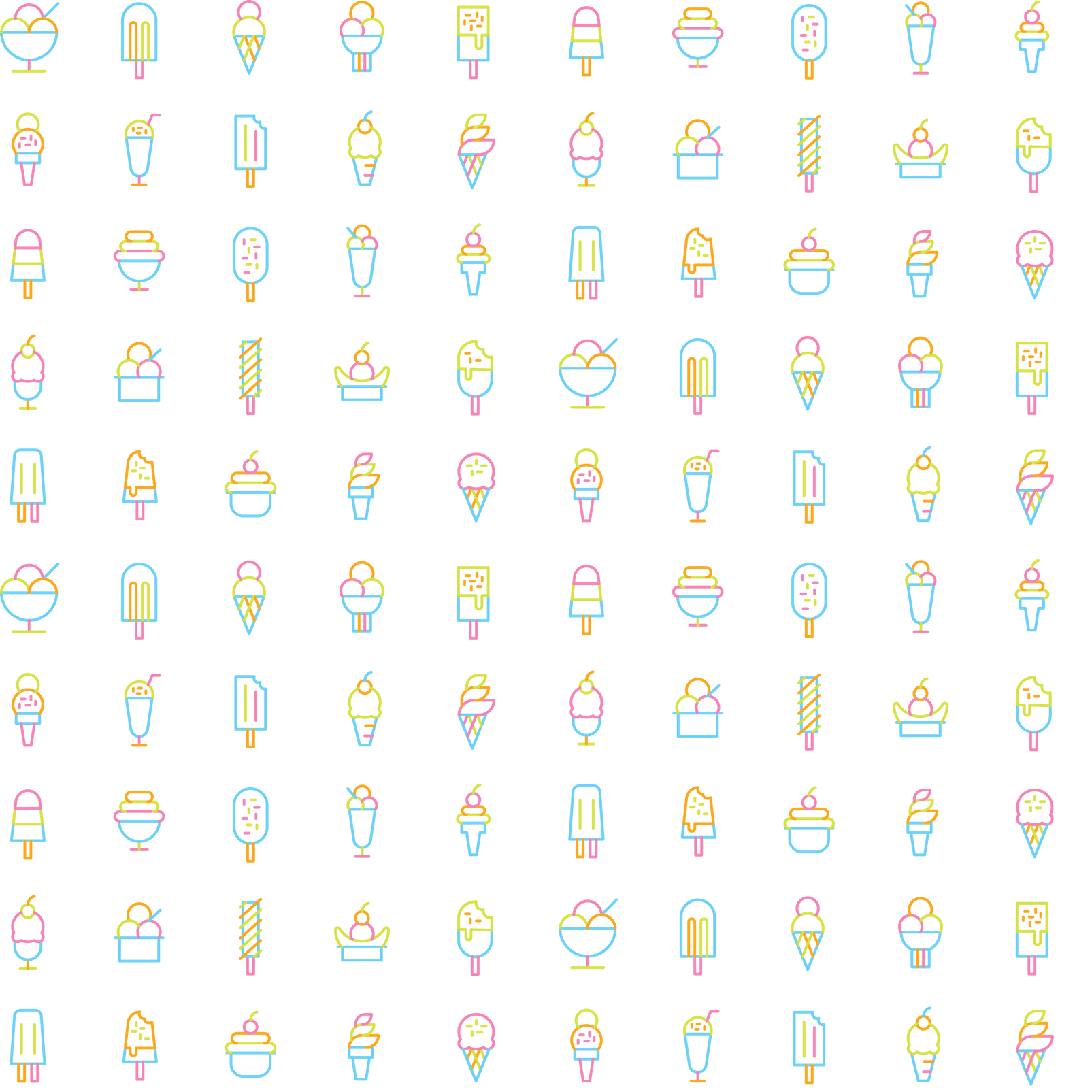 Background ícones de sorvetes